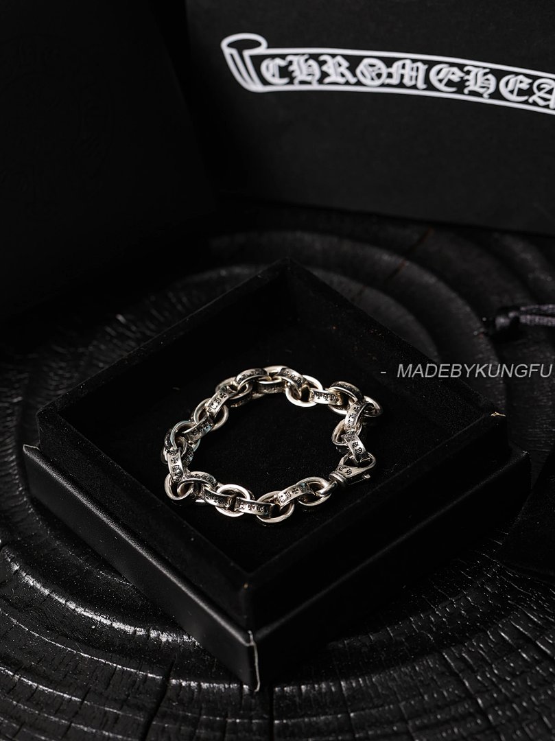 【A+ Item ID 8376 Chrome-Hearts- Crow Heart -Paperchain- Classic Thin Cuban Bracelet (P) - Image 15