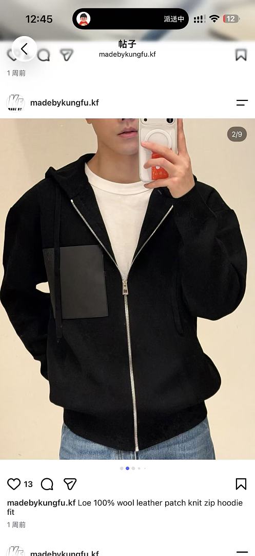 Other Loe 100% Wool Leather Zipper Hoodie - Image 11