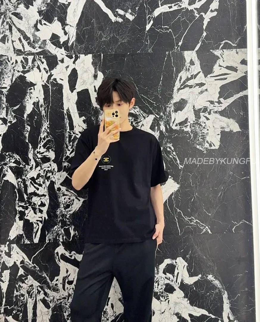 【A+ Item ID 9085 CHANE1 Suede Soft Long Staple Cotton Fabric Round Neck Logo Embroidered Short Slee - Image 10