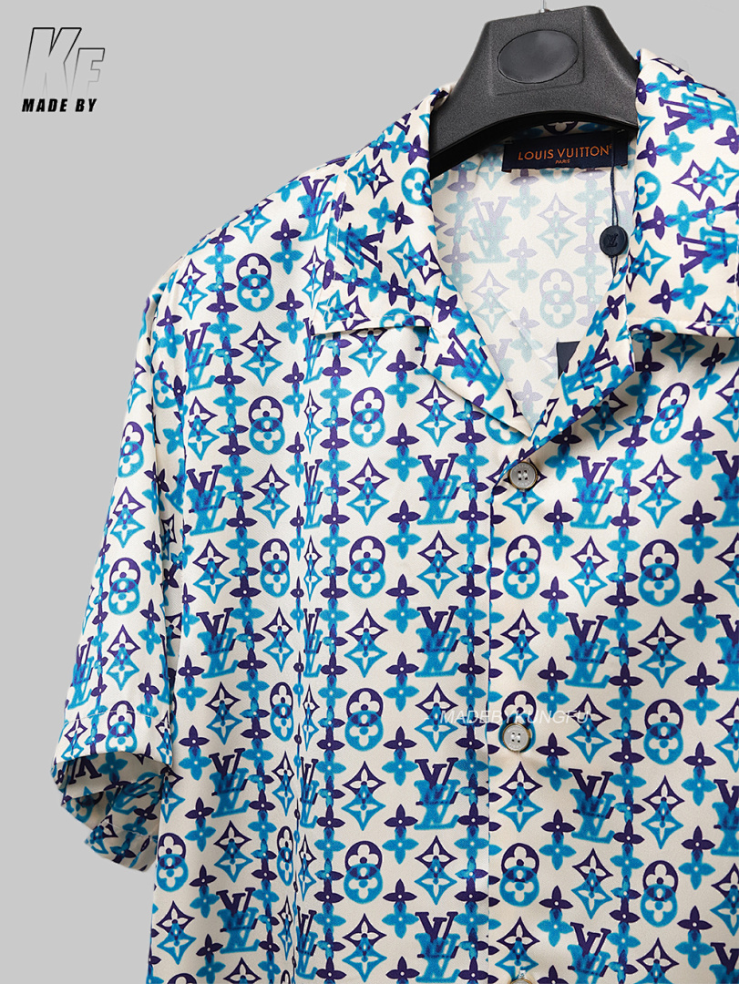 Other 1V Mulberry Silk Blended Cuban Collar Shirt - Image 16