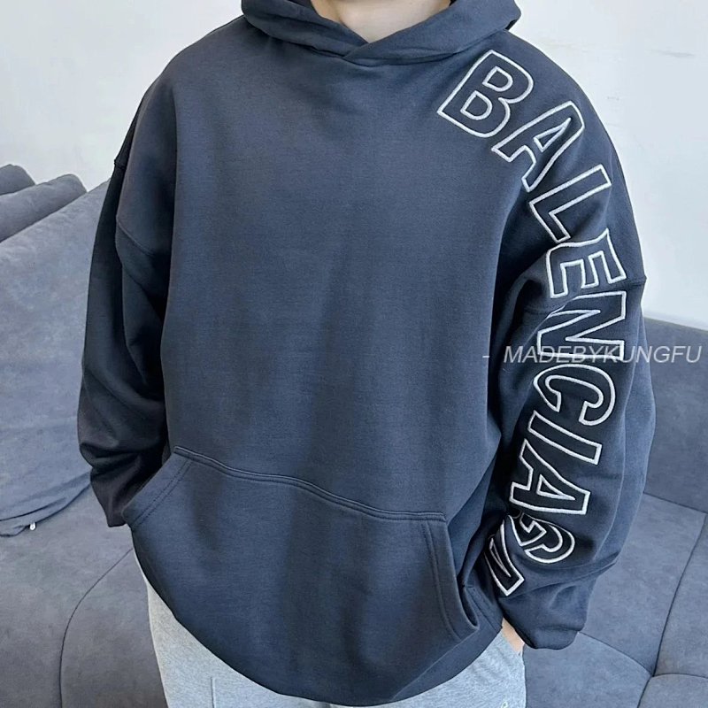 【A+ Item ID 8143 Balenc1@Ga- Paris -2023Ss- Large Arm Letter Embroidered Hoodie (Washe), photo 1
