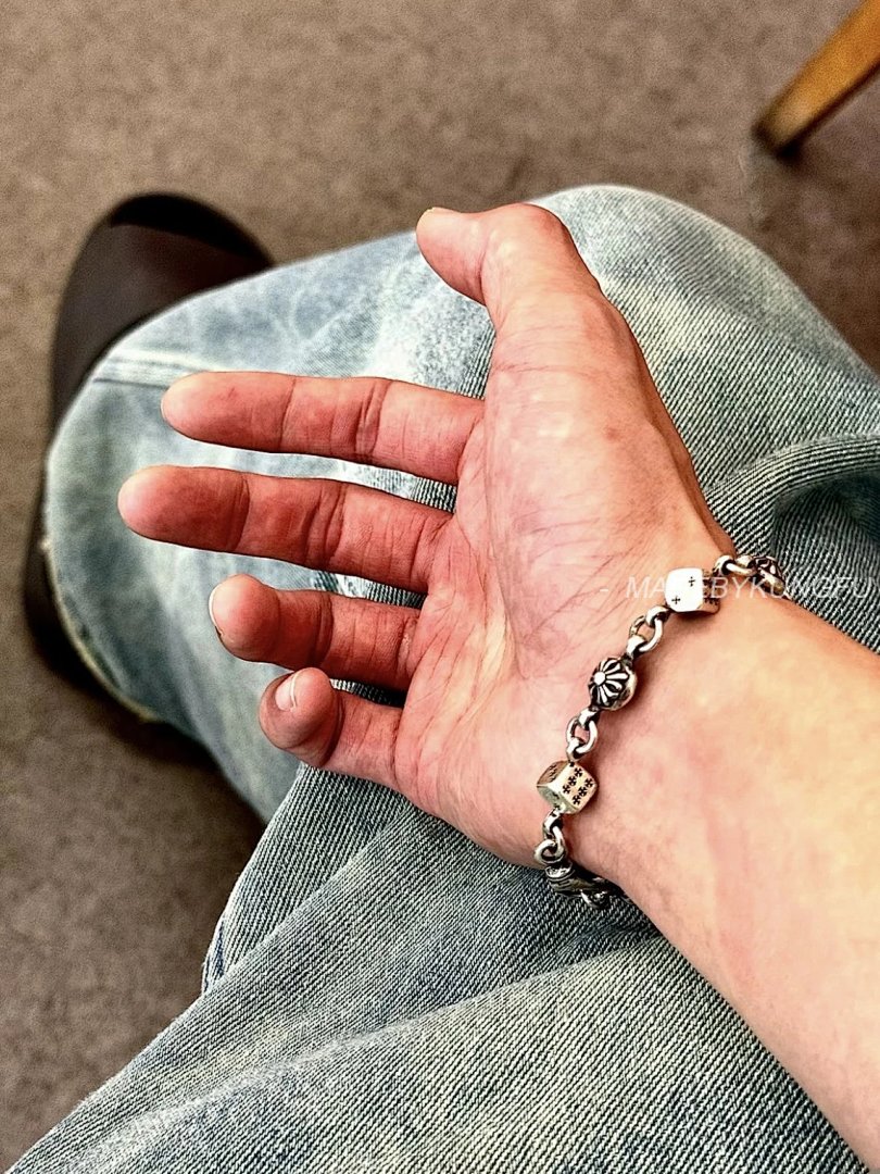 【A+ Item ID 8375 Chrome-Hearts- Crow Heart (Cross Dice Bracelet -925 Silver Hea) - Image 28