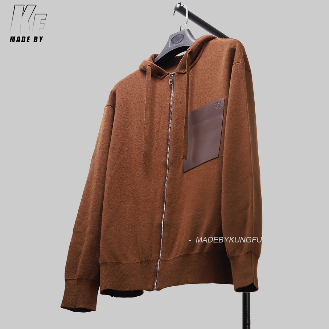 Other Loe 100% Wool Leather Zipper Hoodie - Image 36