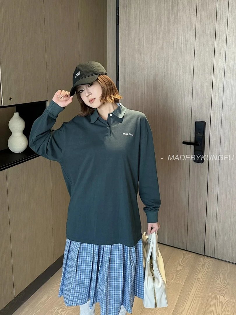【A+ Item ID 8185 M1UM1U Miu Summer Series -50 Long-Staple Cotton Pique POLO (Green) - Image 30