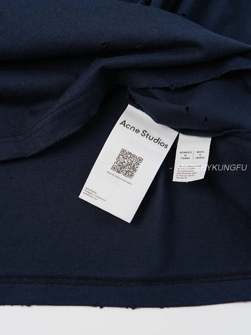 【A+ Item ID 9011 Acne FW25 Logo Printed Distressed Short Sleeved Shirt - Image 26