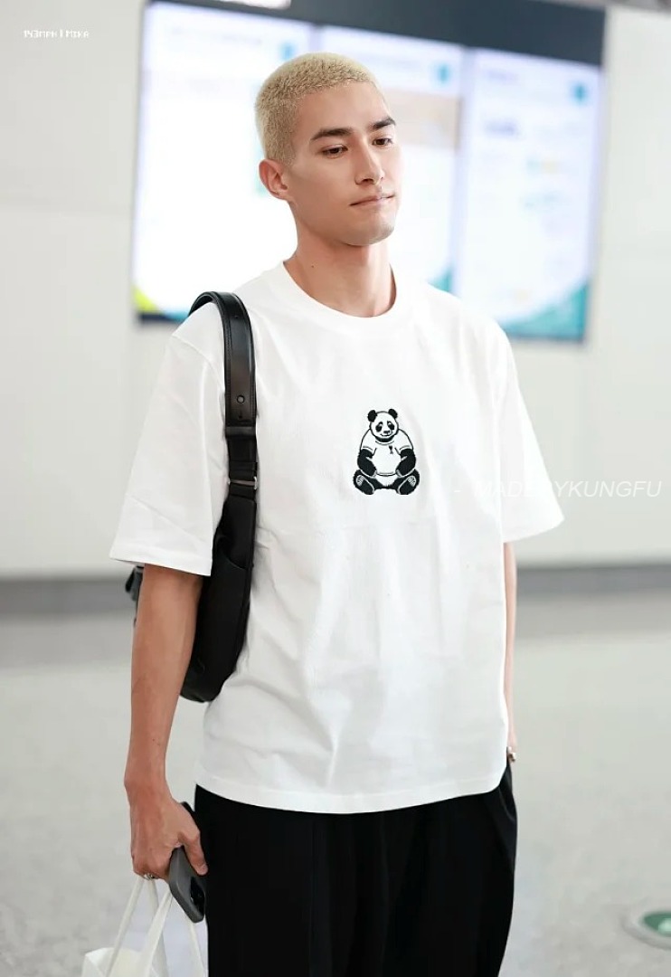 【A+ Item ID 9033 AMI Panda Embroidered Knitted Cotton Regular Round Neck Short Sleeve - Image 4
