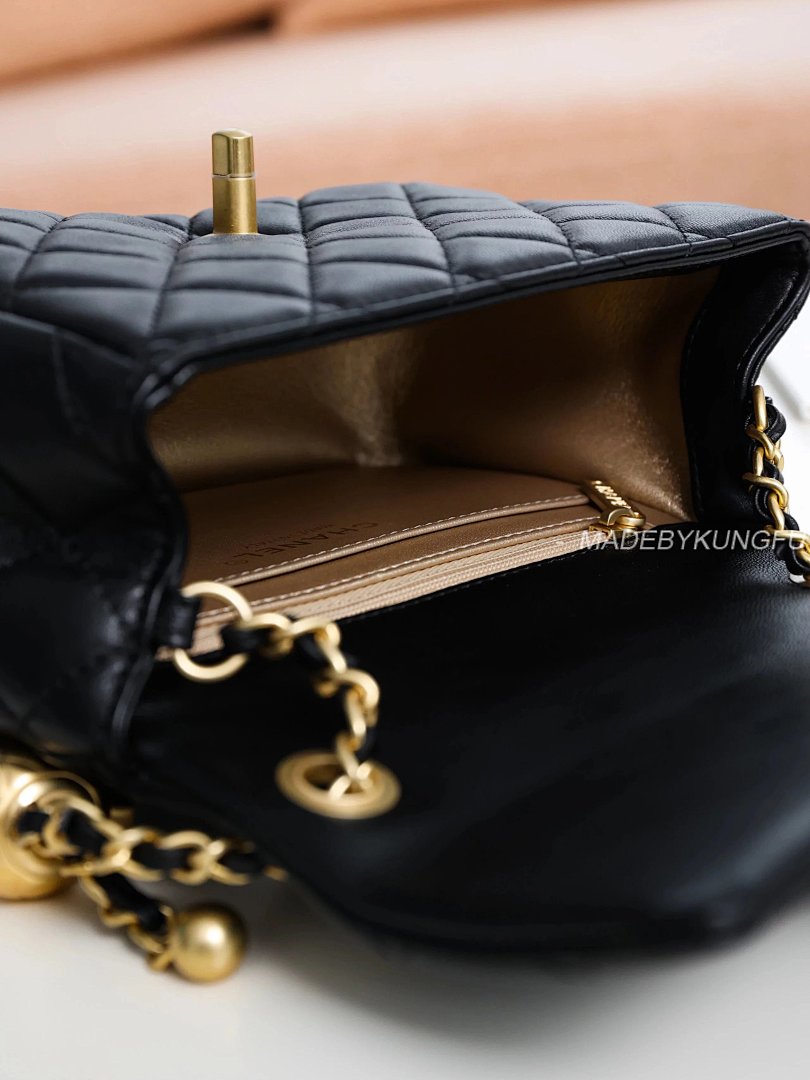 【A+ Item ID 8460 CHANEL (Classic Chain Bag Mini Golden Bead Square Fat Flip Sm) - Image 9