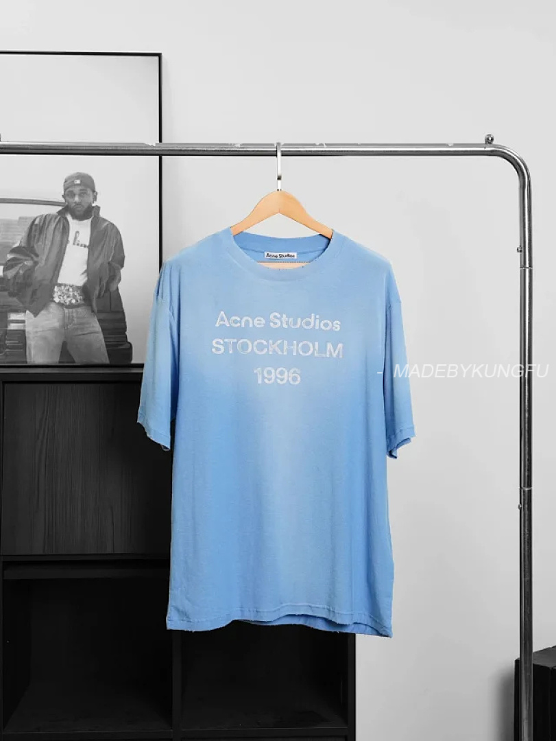 【A+ Item ID 9075 Acne Lazy Style 1996 Series Classic Logo Printed Short Slimming T-Shirt Unisex - Image 44