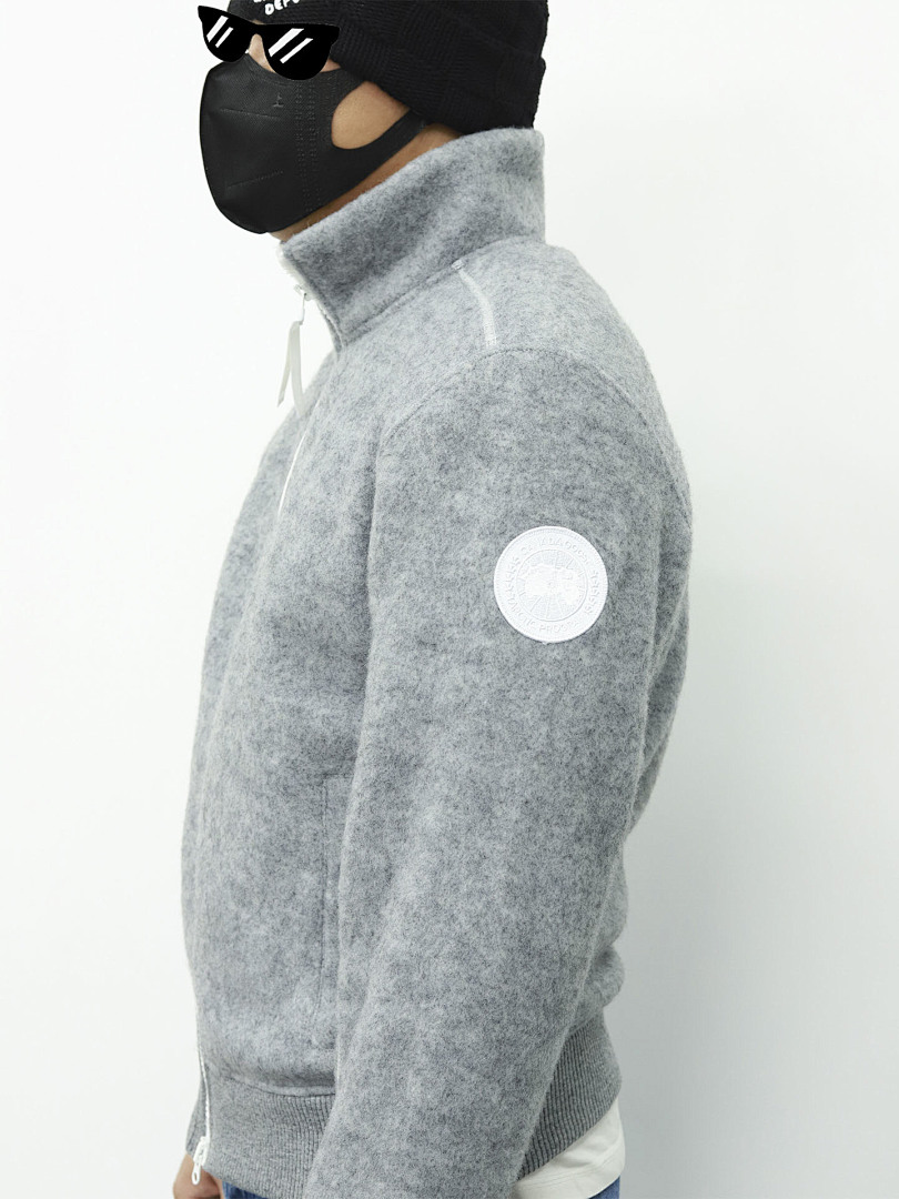 Christian Louboutin CG Stand Collar Fleece Wool Jacket - Image 4