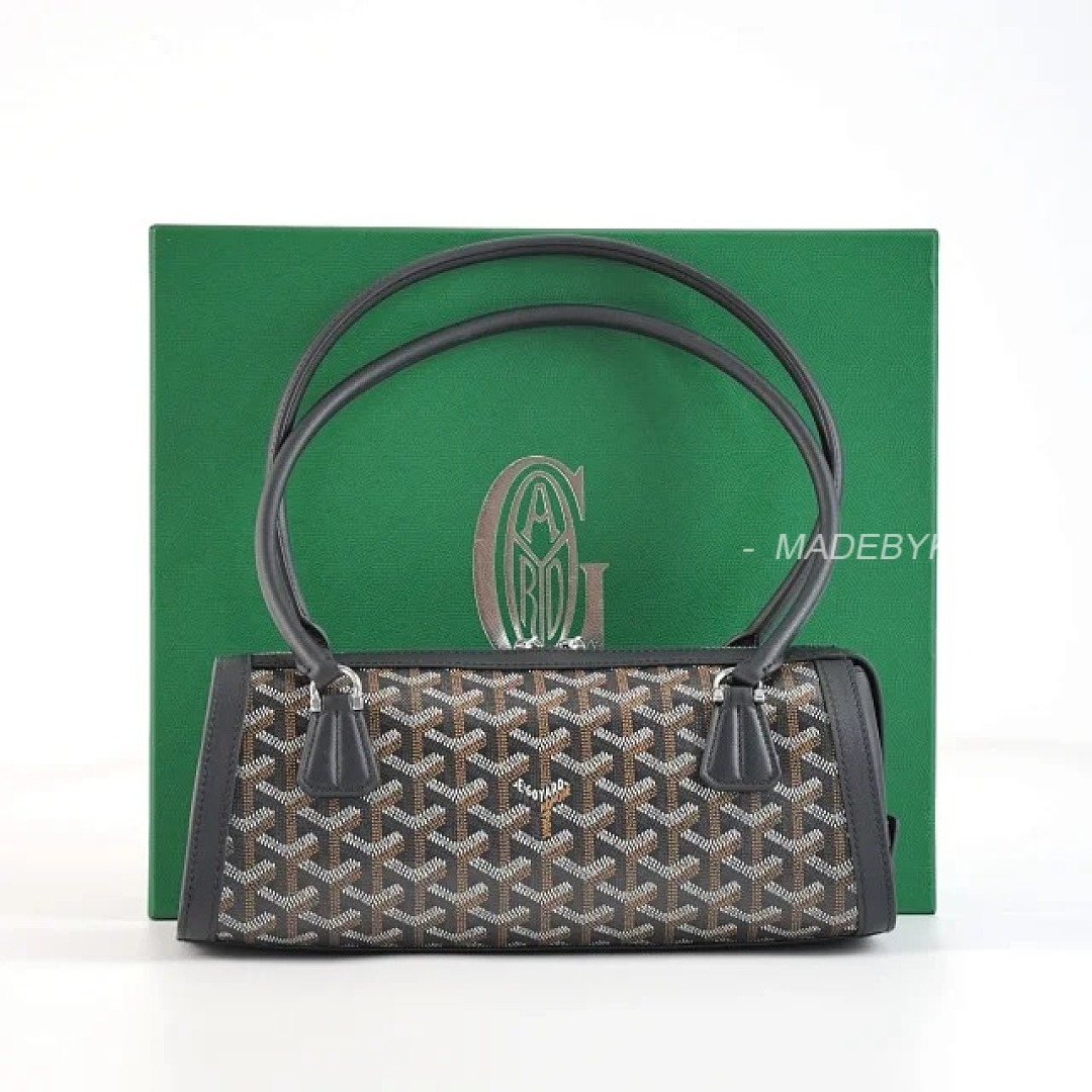 【A+ Item ID 9027 GOYARD Bonbonniere Classic Monogram Canvas & Cowhide Leather Baguette Shoulder Ba - Image 32