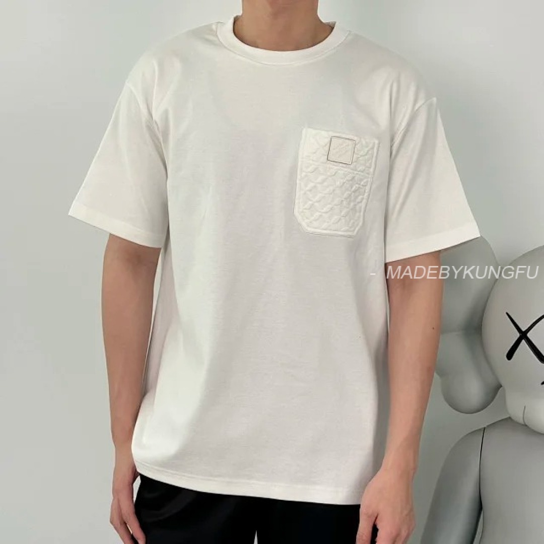 【A+ Item ID 9044 1V FW25 Chest Pocket Design With Genuine Leather Logo And Dyed Yarn Short Sl - Image 4