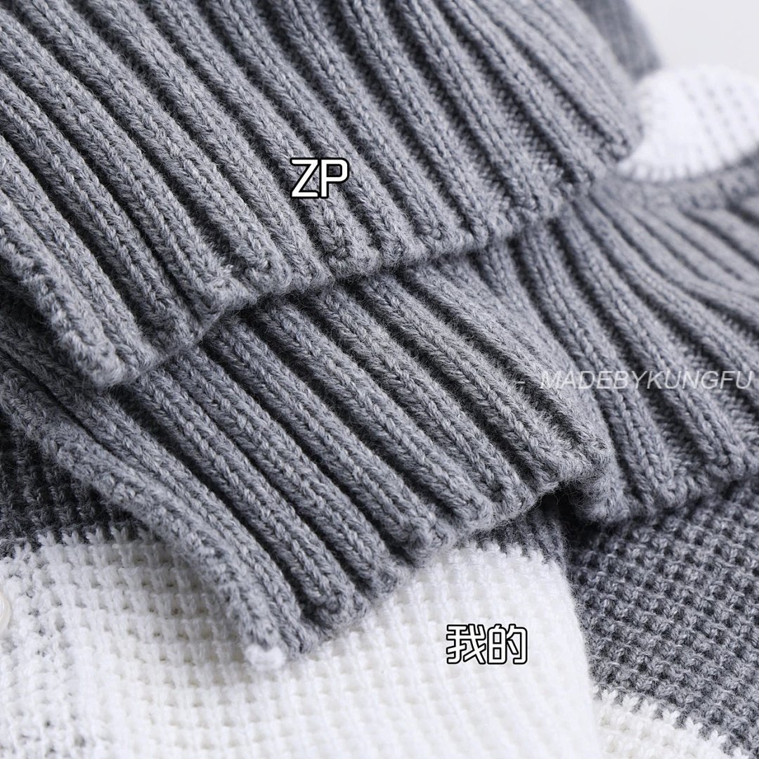 【A+ Item ID 8208 THOM-BR0WNE-TB-2024Ss- Gray And White Striped Knitting Needles POLO Sh - Image 20
