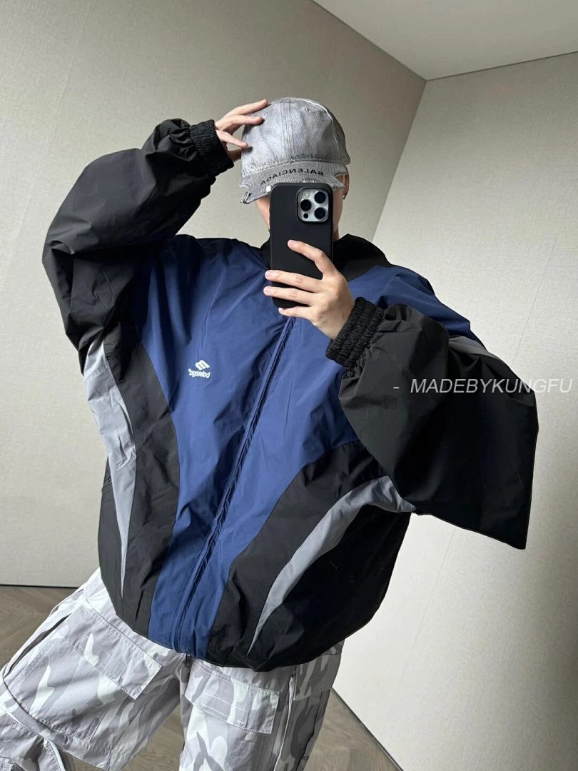 【A+ Item ID 8014 Balenc1@Ga- Paris-2024SS (Tri Color Spliced Windbreaker Coat OVisiz) - Image 30