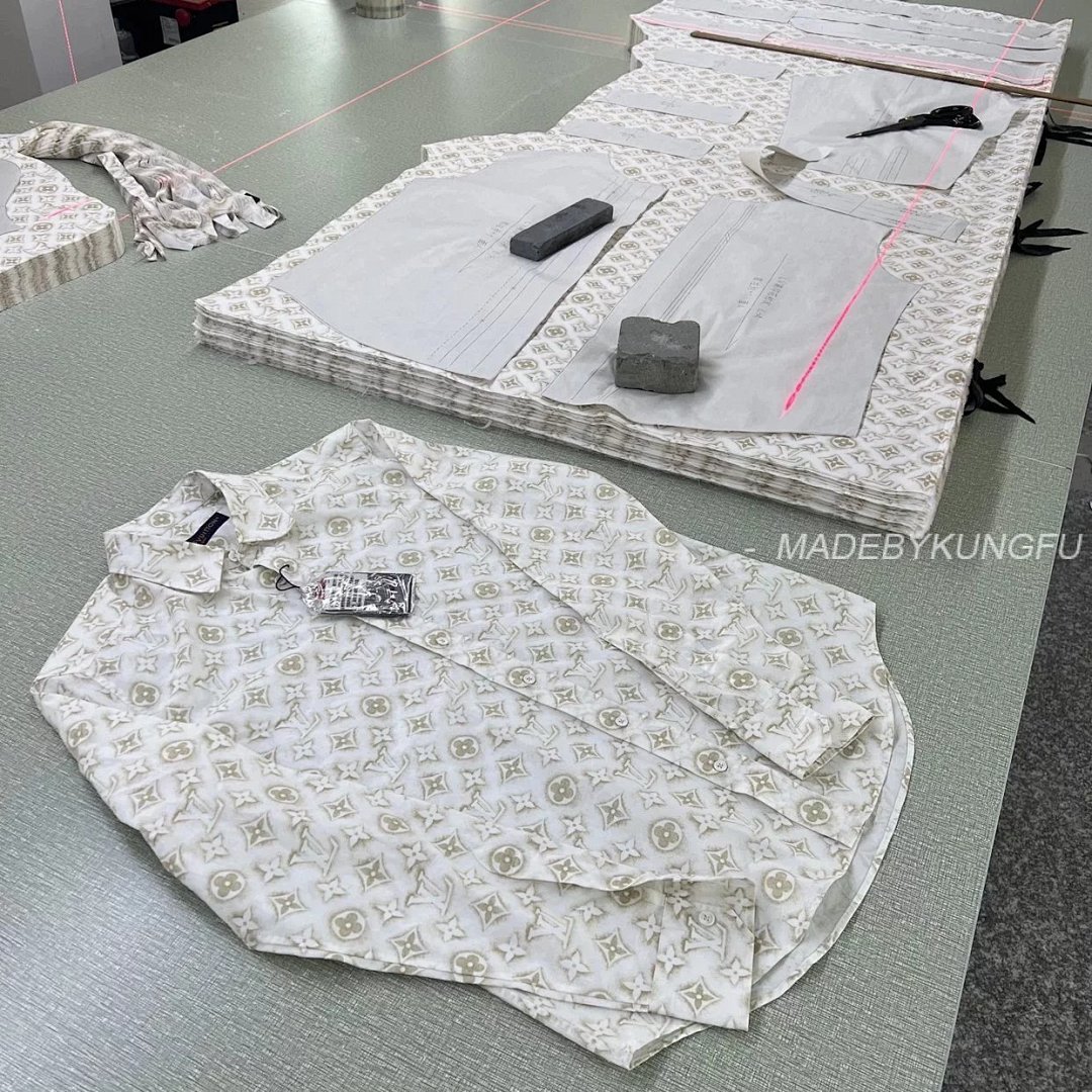 【A+ Item ID 8209 Advanced Customization -2023Ss All Over Print Old Flower Shirt (Gold) - Image 4