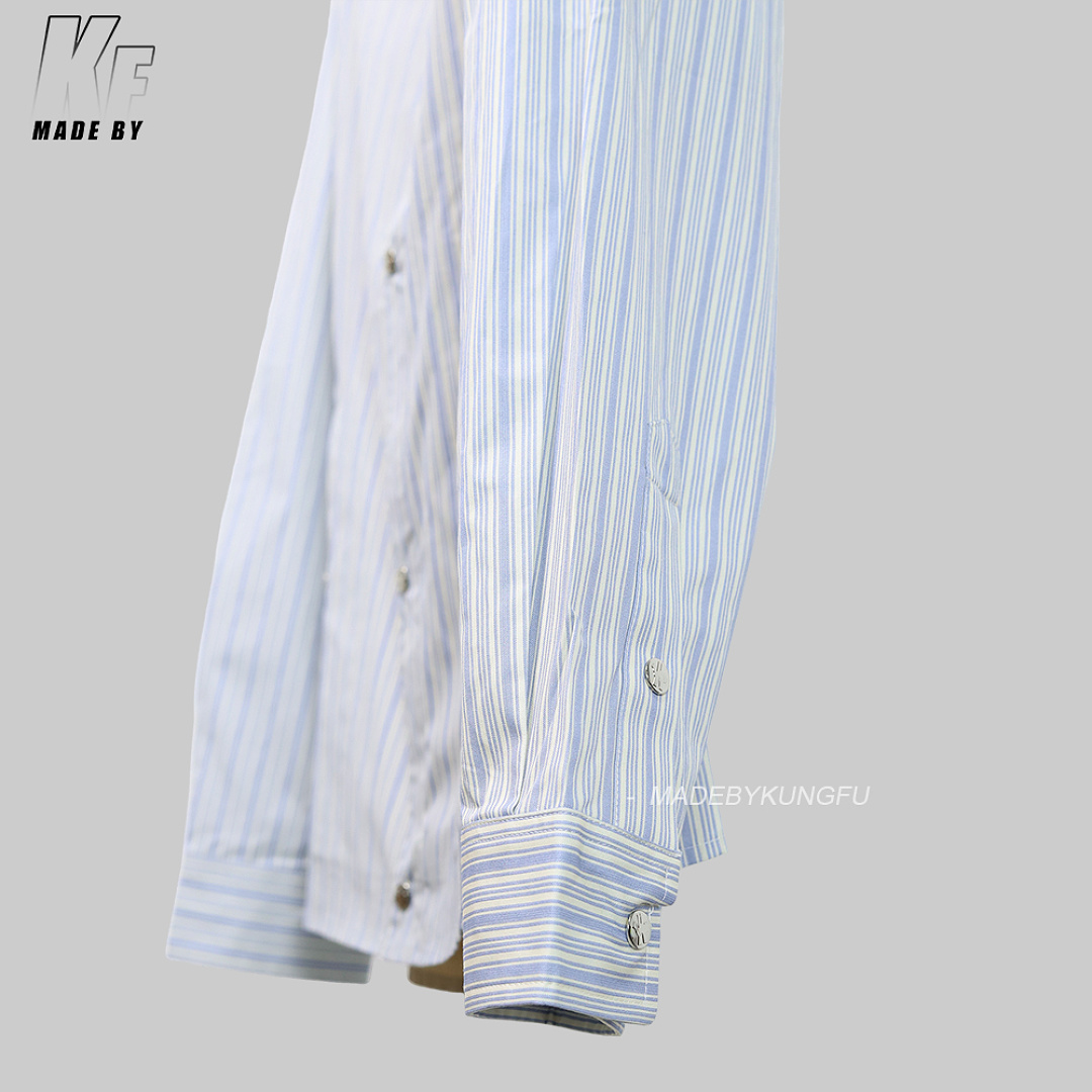 Christian Louboutin MON Striped Patchwork Shirt - Image 18