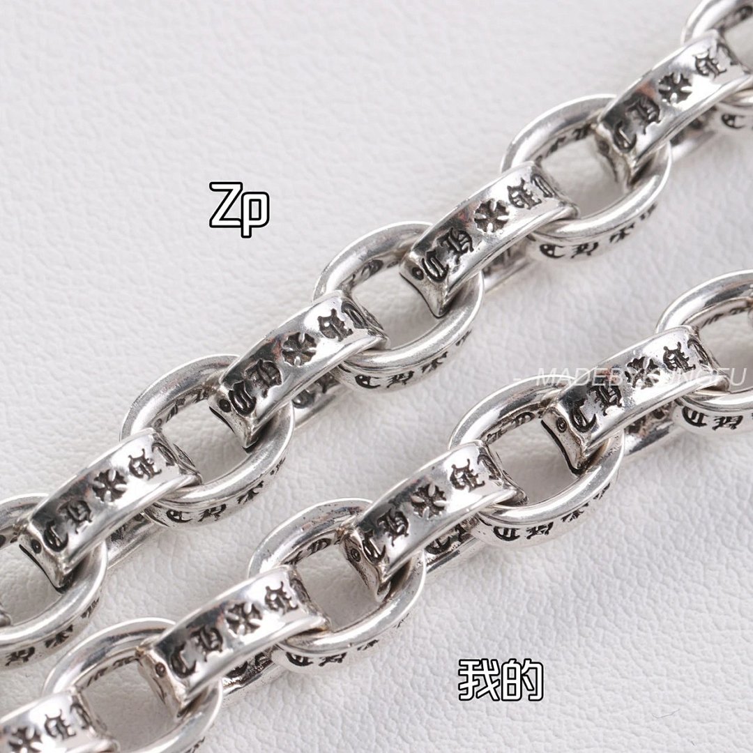 【A+ Item ID 8376 Chrome-Hearts- Crow Heart -Paperchain- Classic Thin Cuban Bracelet (P) - Image 17