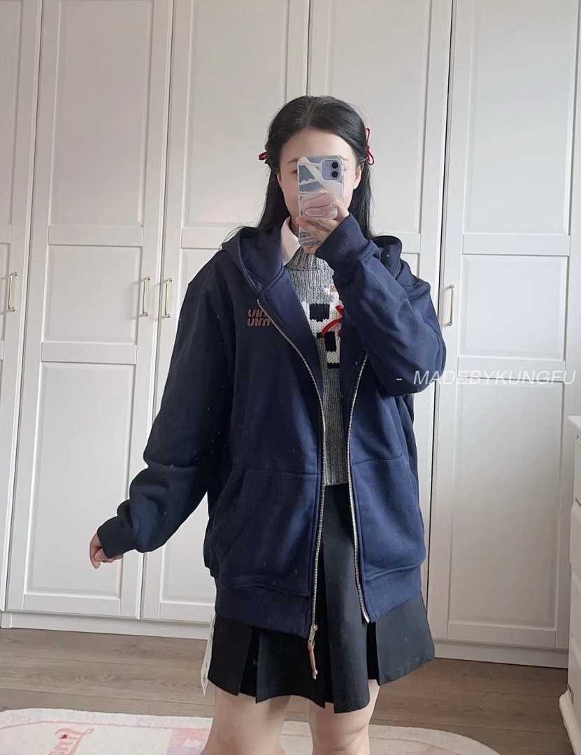 【A+ Item ID 8044 Miu SS24- Custom Hardware (Letter Logo Printed Zip Hooded Long-Sl) - Image 19
