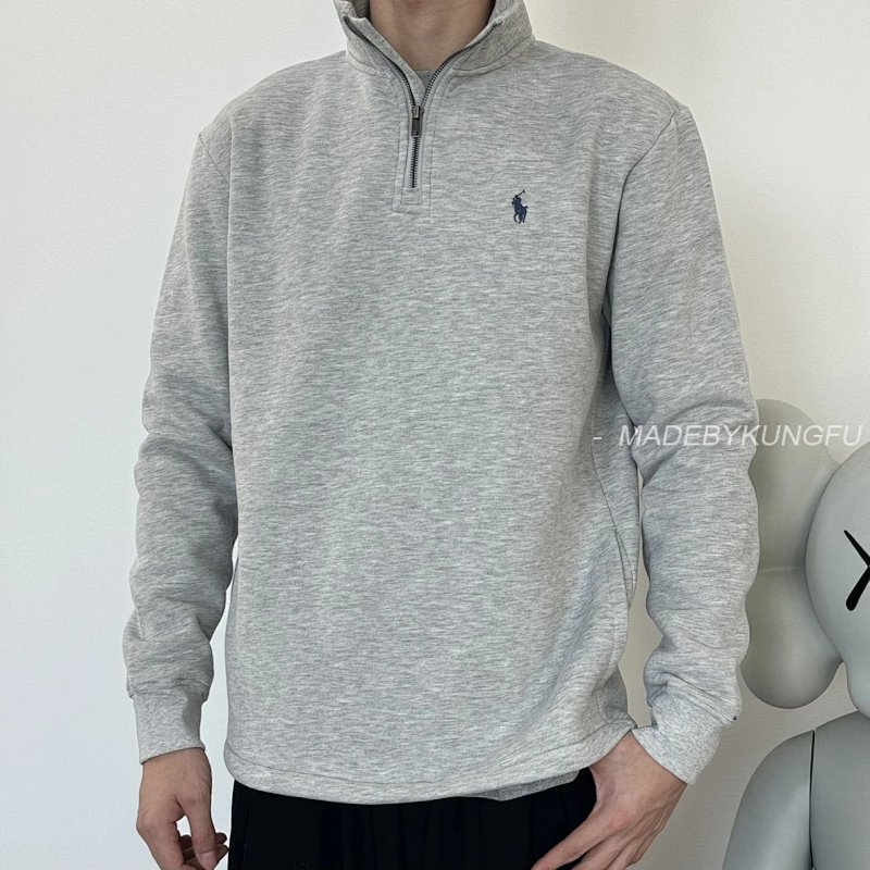 【A+ Item ID 8085 Love Pony Logo Embroidery “ Haute Combed Cotton ” Men's Half Zip Long, photo 1