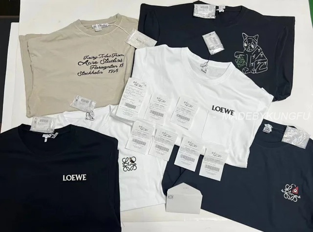 【A+ Item ID 9032 Acne 1996 Flocking Logo Printed Round Neck Loose Short Sleeved T-Shirt - Image 26