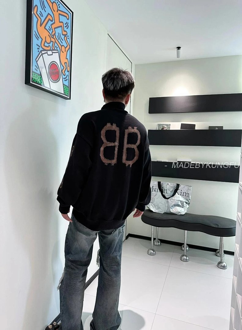 【A+ Item ID 8250 Balenci@Ga- Paris -2024Ss- Mud Dyed Double B Printed Sweater (Turtlen) - Image 31