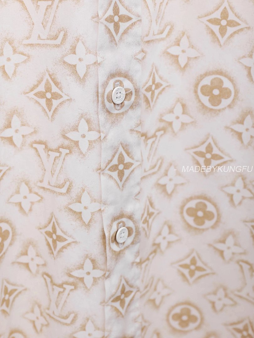 【A+ Item ID 8209 Advanced Customization -2023Ss All Over Print Old Flower Shirt (Gold) - Image 13