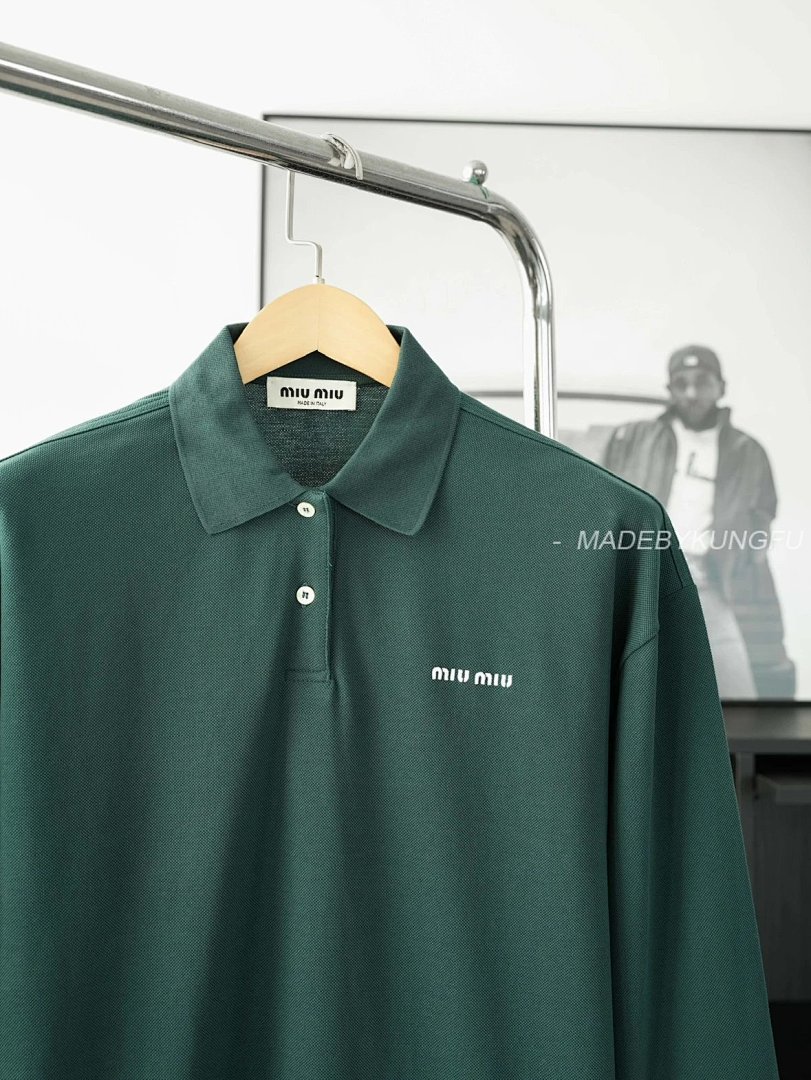 【A+ Item ID 8185 M1UM1U Miu Summer Series -50 Long-Staple Cotton Pique POLO (Green) - Image 32