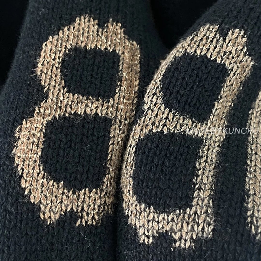 【A+ Item ID 8250 Balenci@Ga- Paris -2024Ss- Mud Dyed Double B Printed Sweater (Turtlen) - Image 40