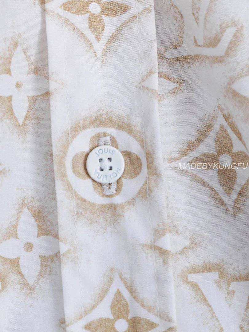 【A+ Item ID 8209 Advanced Customization -2023Ss All Over Print Old Flower Shirt (Gold) - Image 8