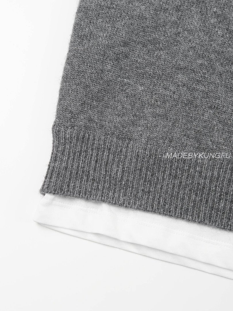 【A+ Item ID 8264 M1UM1U Miu FW25 Contrasting _Cashmere Mixed Yarn_ V-Neck Knitted S - Image 7
