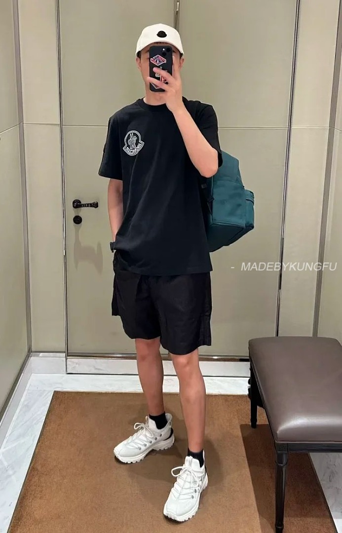 【A+ Item ID 9035 Mon X RocNation Collaboration Solid Color Left Chest Logo Short Sleeved T-Shirt - Image 6