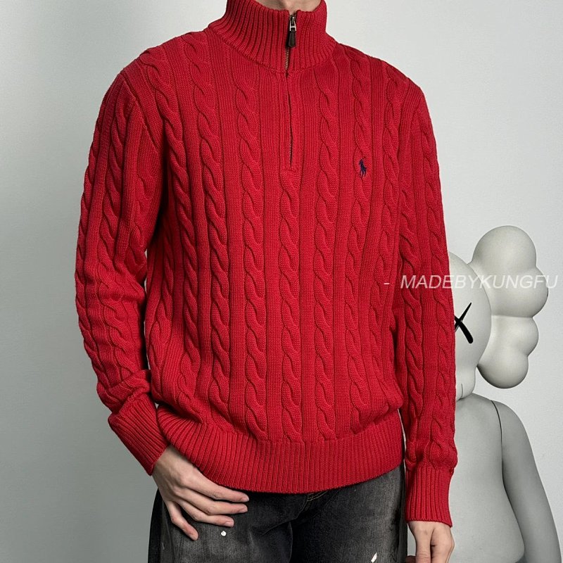 【A+ Item ID 8266 Ralph Half Chain Twisted Flower Sweater (Solid Color Zipper Stan), photo 1
