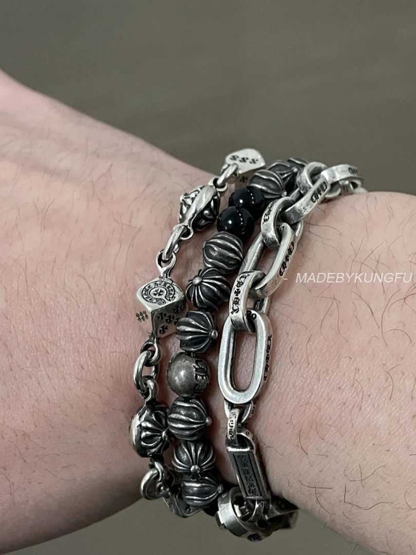 【A+ Item ID 8375 Chrome-Hearts- Crow Heart (Cross Dice Bracelet -925 Silver Hea) - Image 29