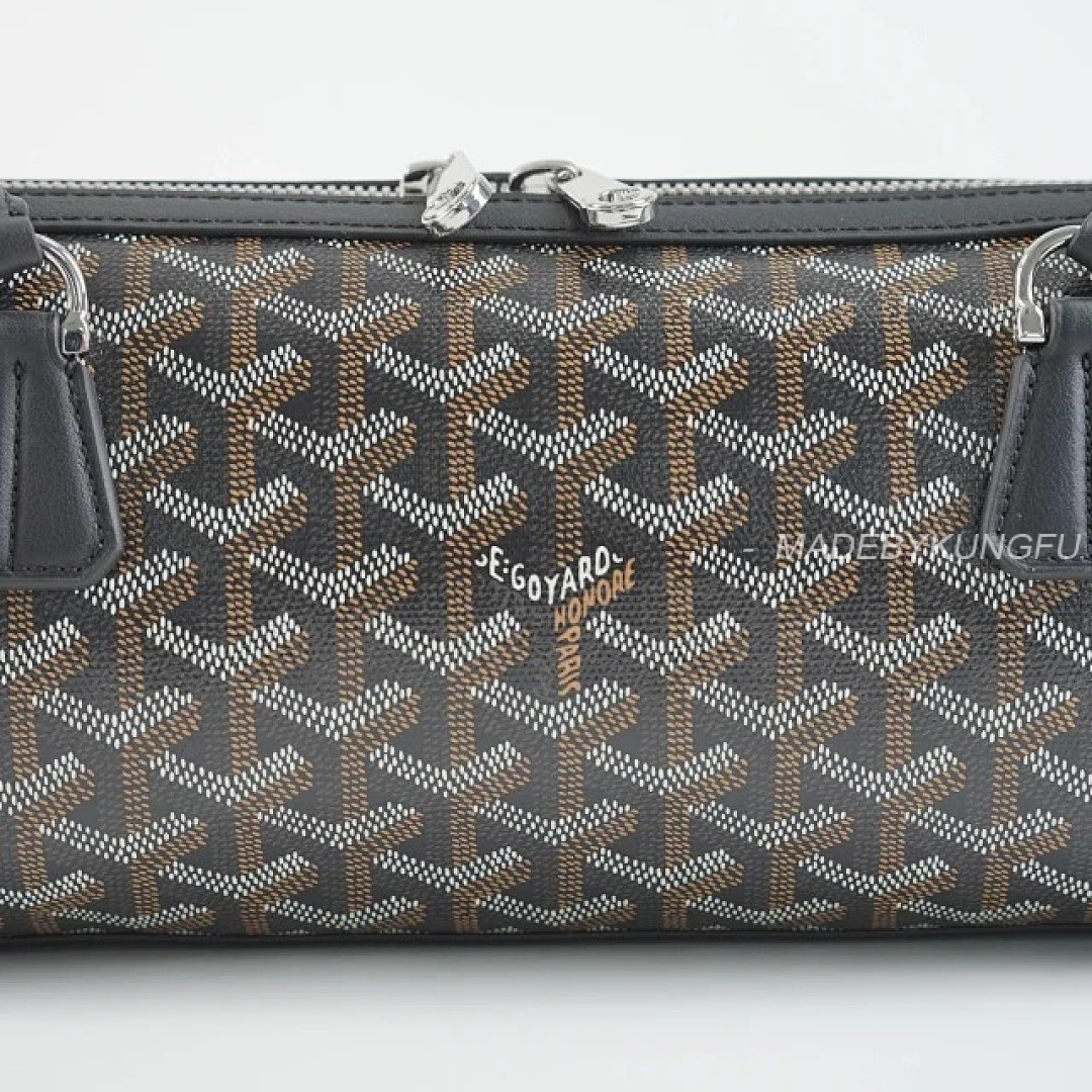 【A+ Item ID 9027 GOYARD Bonbonniere Classic Monogram Canvas & Cowhide Leather Baguette Shoulder Ba - Image 27