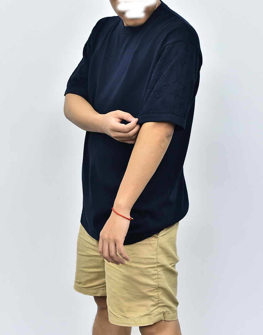 Other 1V Knit Sleeve Jacquard Tee - Image 7