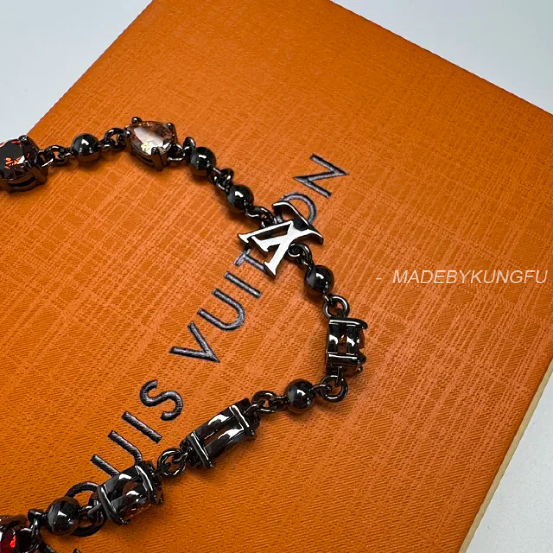 【A+ Item ID 9070 Light Brac 23 Show Brass Bracelet Gun Gray Precision Cut Artificial Gemstone Unise - Image 17