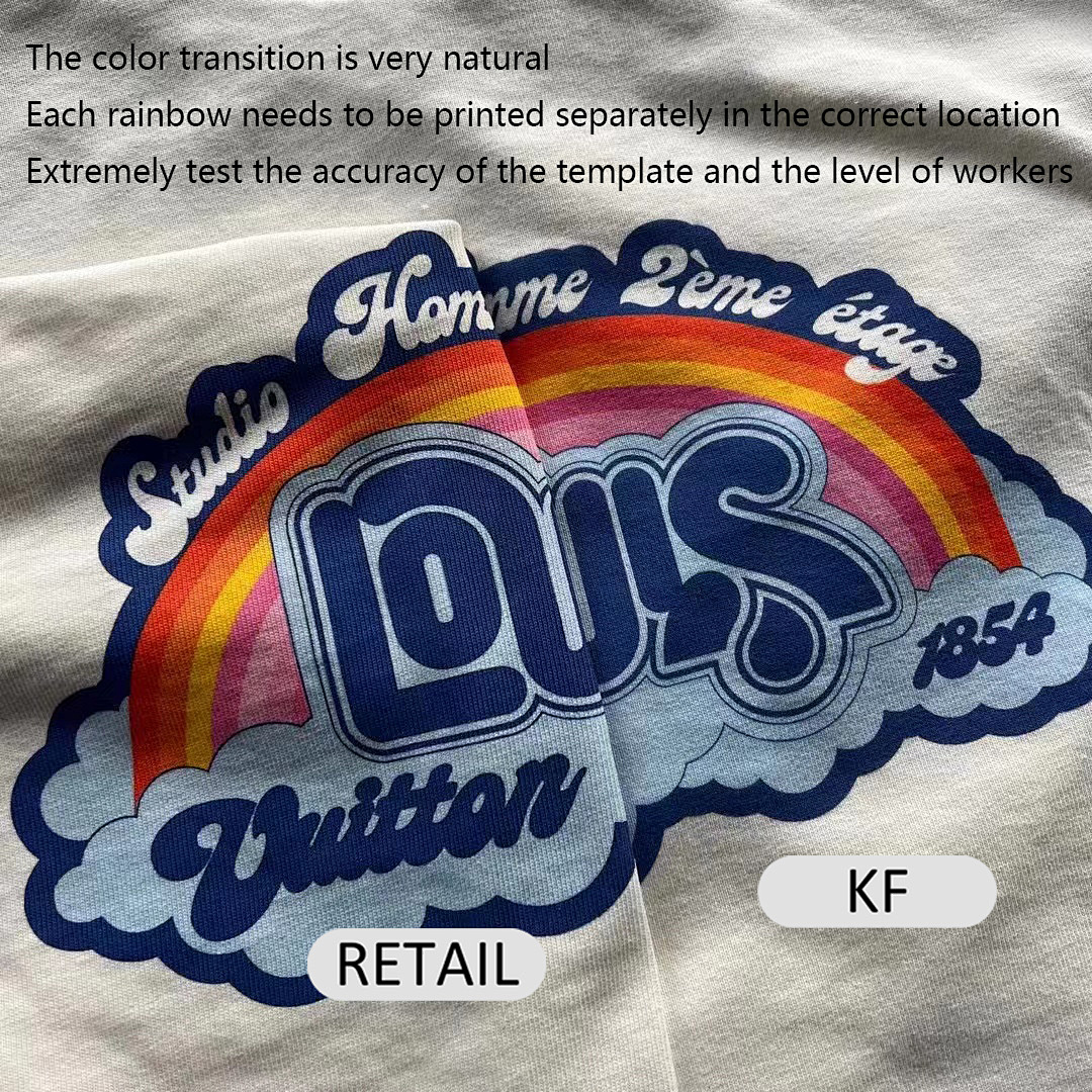 Other LV Rainbow Tee 269Yuan (Imported Slurry, No Fluorescence) - Image 13