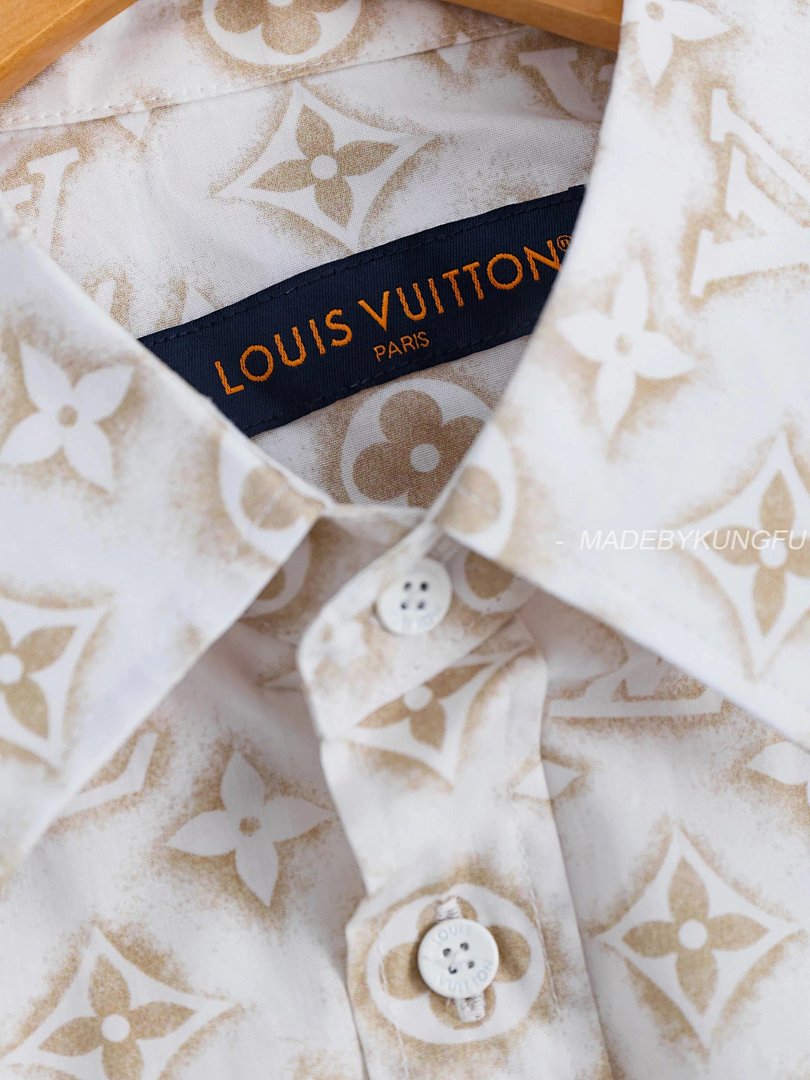【A+ Item ID 8209 Advanced Customization -2023Ss All Over Print Old Flower Shirt (Gold) - Image 6
