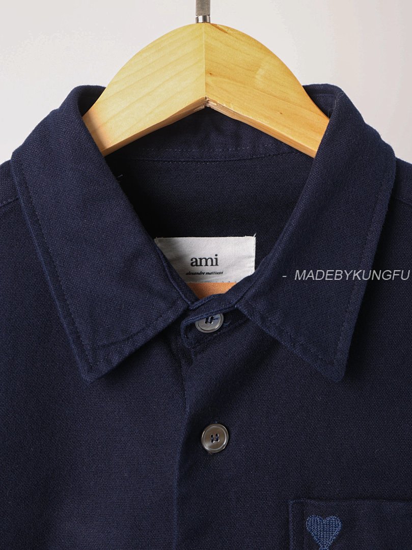 【A+ Item ID 8212 AmiParis-2023Ss Classic (Workwear Pocket Shirt Heavyweight Fabric) - Image 7