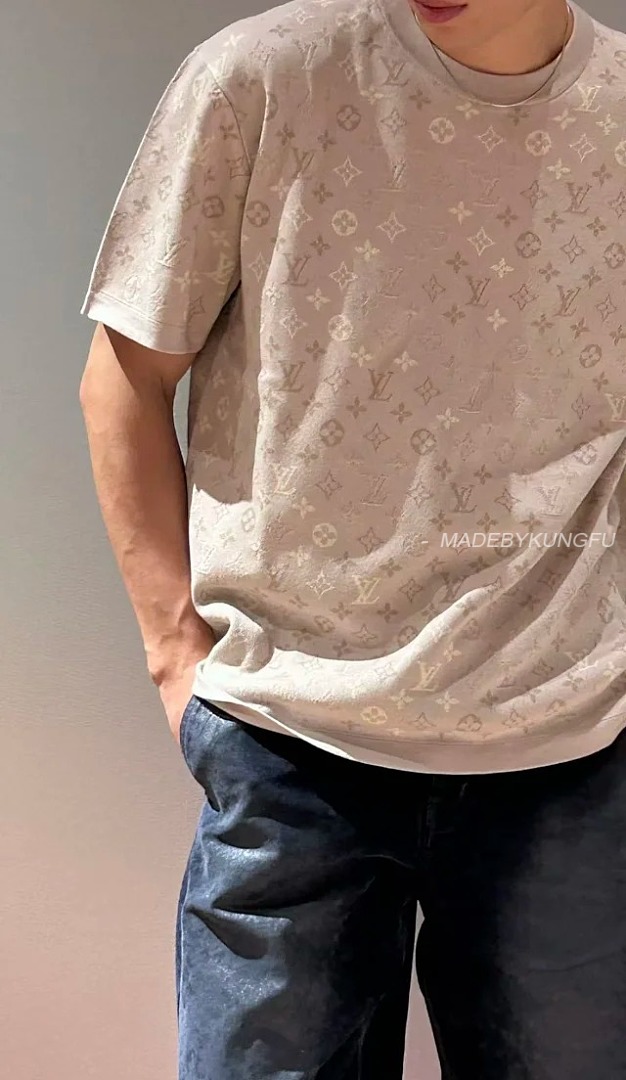 【A+ Item ID 9034 1V Early Spring Men's Series Full Print Old Flowers MONOGRAM Round Neck Shirt Jacq - Image 4