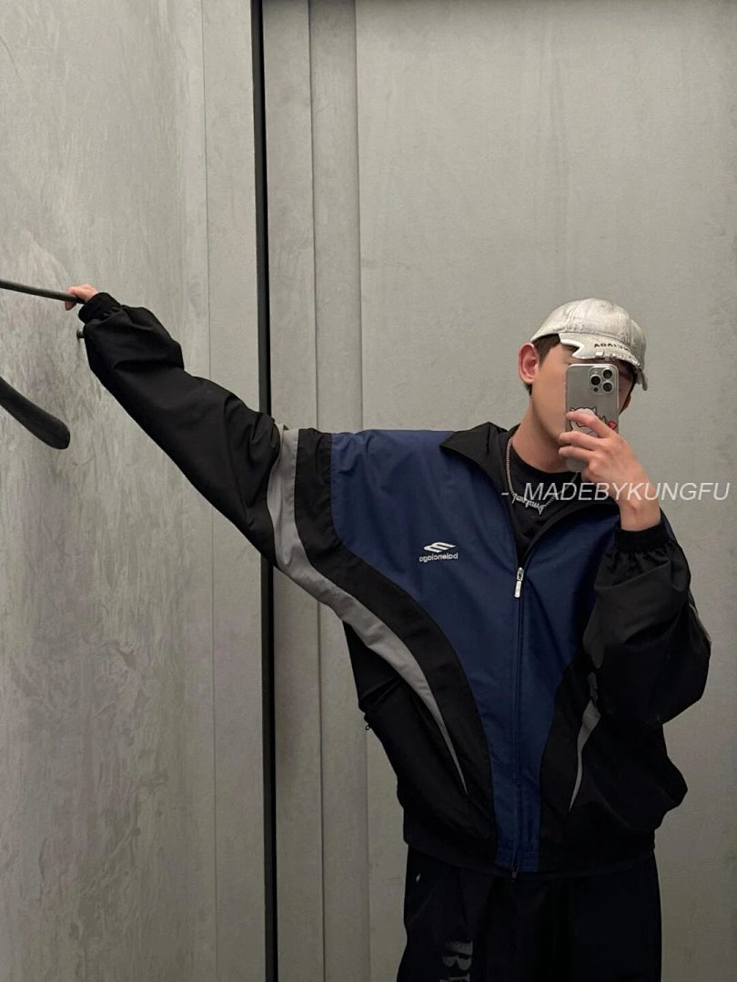 【A+ Item ID 8014 Balenc1@Ga- Paris-2024SS (Tri Color Spliced Windbreaker Coat OVisiz) - Image 27