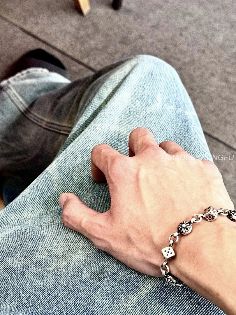 【A+ Item ID 8375 Chrome-Hearts- Crow Heart (Cross Dice Bracelet -925 Silver Hea) - Image 27