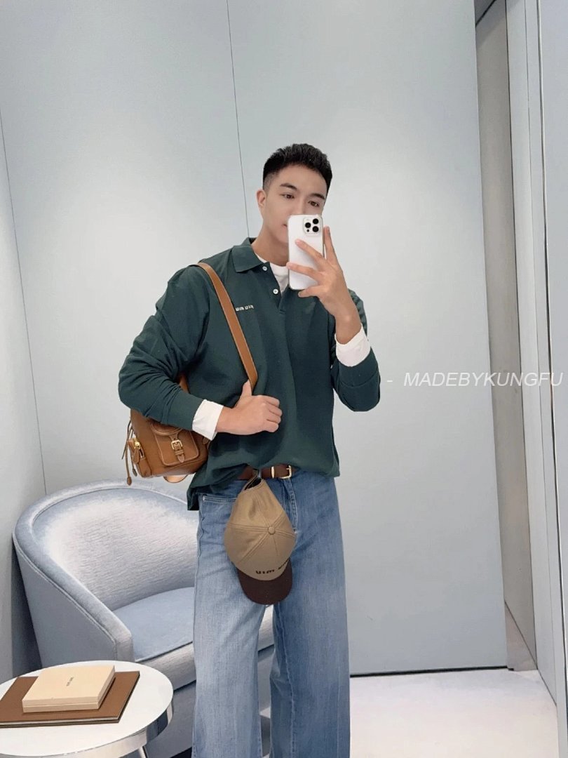 【A+ Item ID 8185 M1UM1U Miu Summer Series -50 Long-Staple Cotton Pique POLO (Green) - Image 24