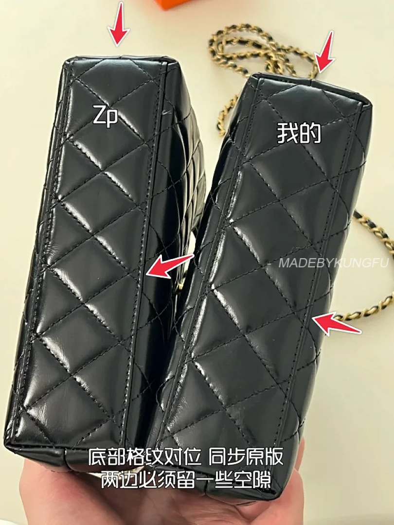【A+ Item ID 9057 CHANE1 Kelly Diamond Patterned Cowhide Chain Carrying Shoulder Bag - Image 13