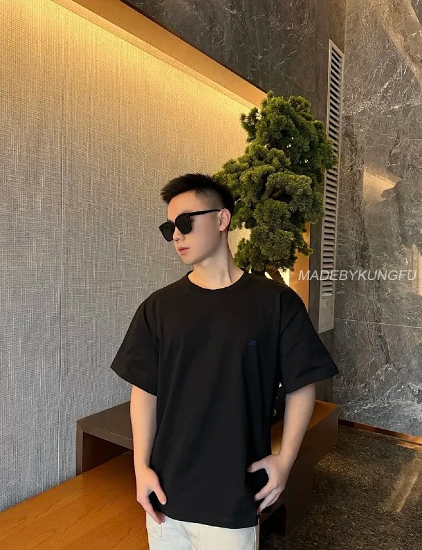 【A+ Item ID 9022 CE Triomphe Cotton Knitted Loose Round Neck Short Sleeve T-Shirt - Image 6