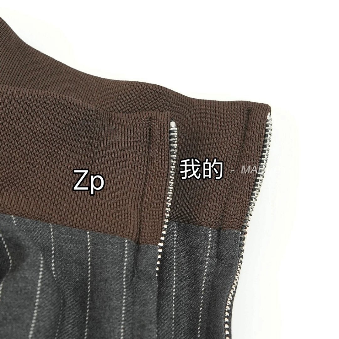 【A+ Item ID 8045 Miu “100% Cotton Wool ”FW25 Qixi Series Striped Zipper Stand Colla - Image 18