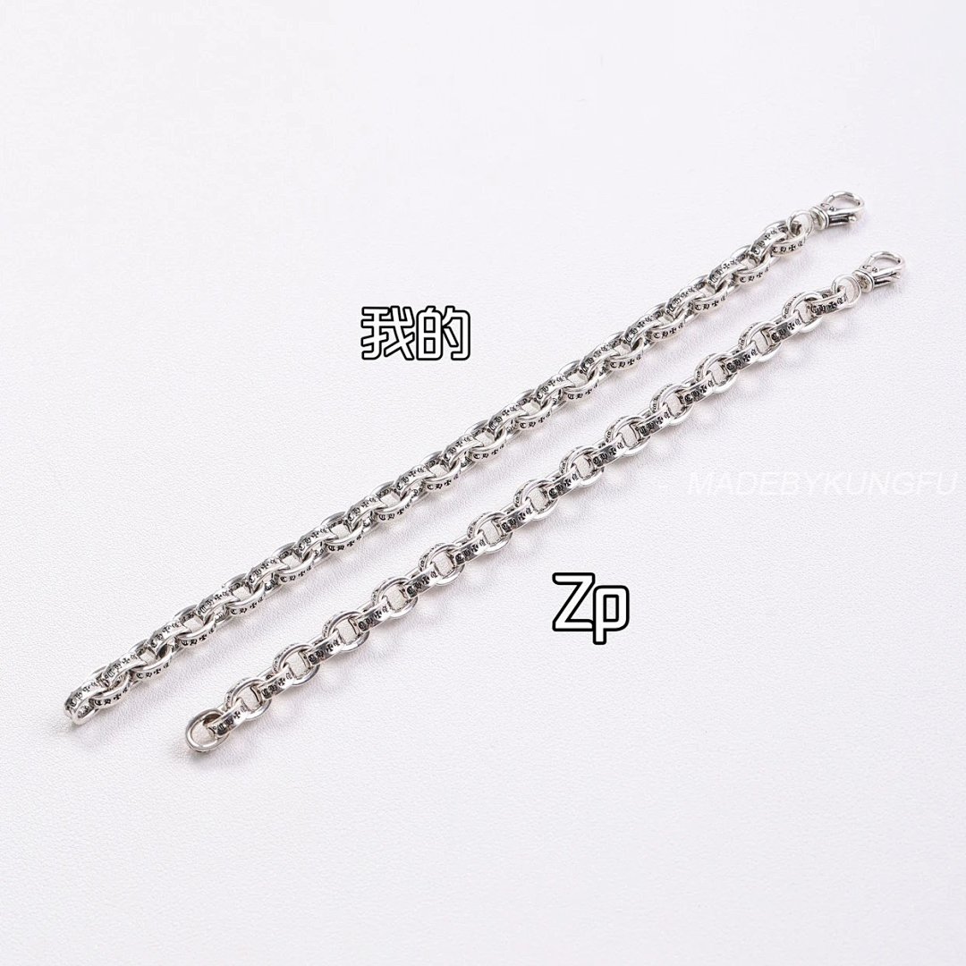 【A+ Item ID 8376 Chrome-Hearts- Crow Heart -Paperchain- Classic Thin Cuban Bracelet (P) - Image 22