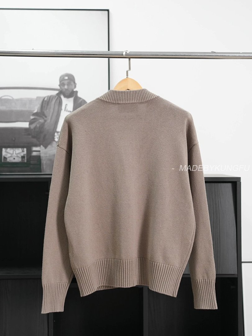 【A+ Item ID 8001 AMI Embroidered Logo V Collared Long Sleeve Sweater “85% Cotton ➕15% C - Image 3