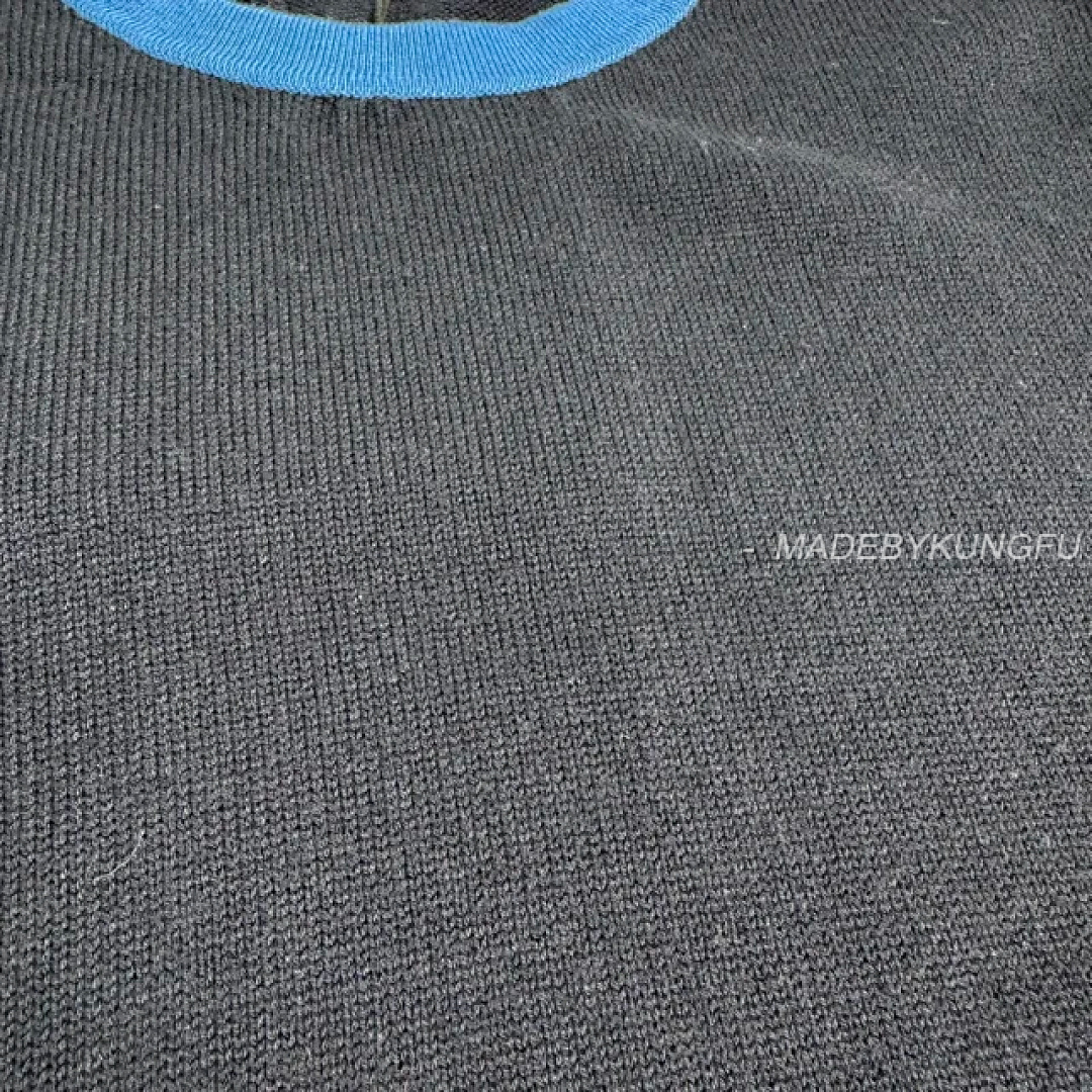 【A+ Item ID 9072 PRA Round Neck Contrasting Short Sleeved Cashmere Sweater With Slim Fit And Large - Image 17