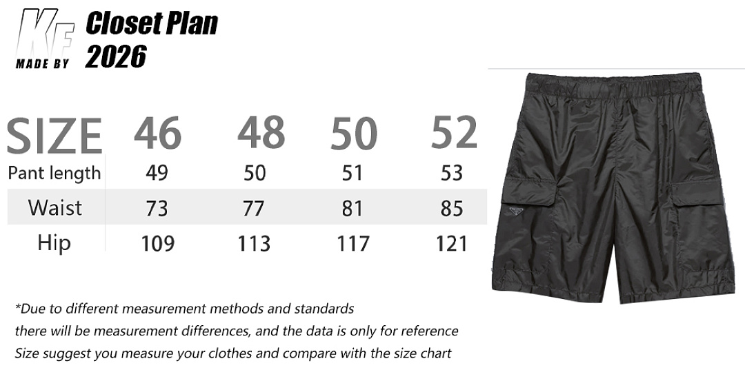 【A+ Item ID 9054 PRA Recycled Nylon Series Enamel Triangle Logo Elastic Bundle Rope Waist Casual Sh - Image 2