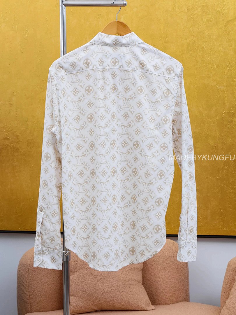 【A+ Item ID 8209 Advanced Customization -2023Ss All Over Print Old Flower Shirt (Gold) - Image 14